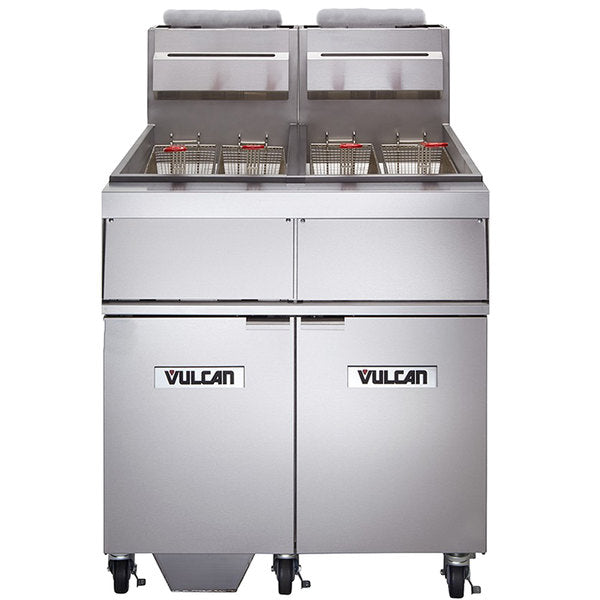 Two Vat 45-50LBS/EACH GAS FRYER W/FILTRATION SYSTEM