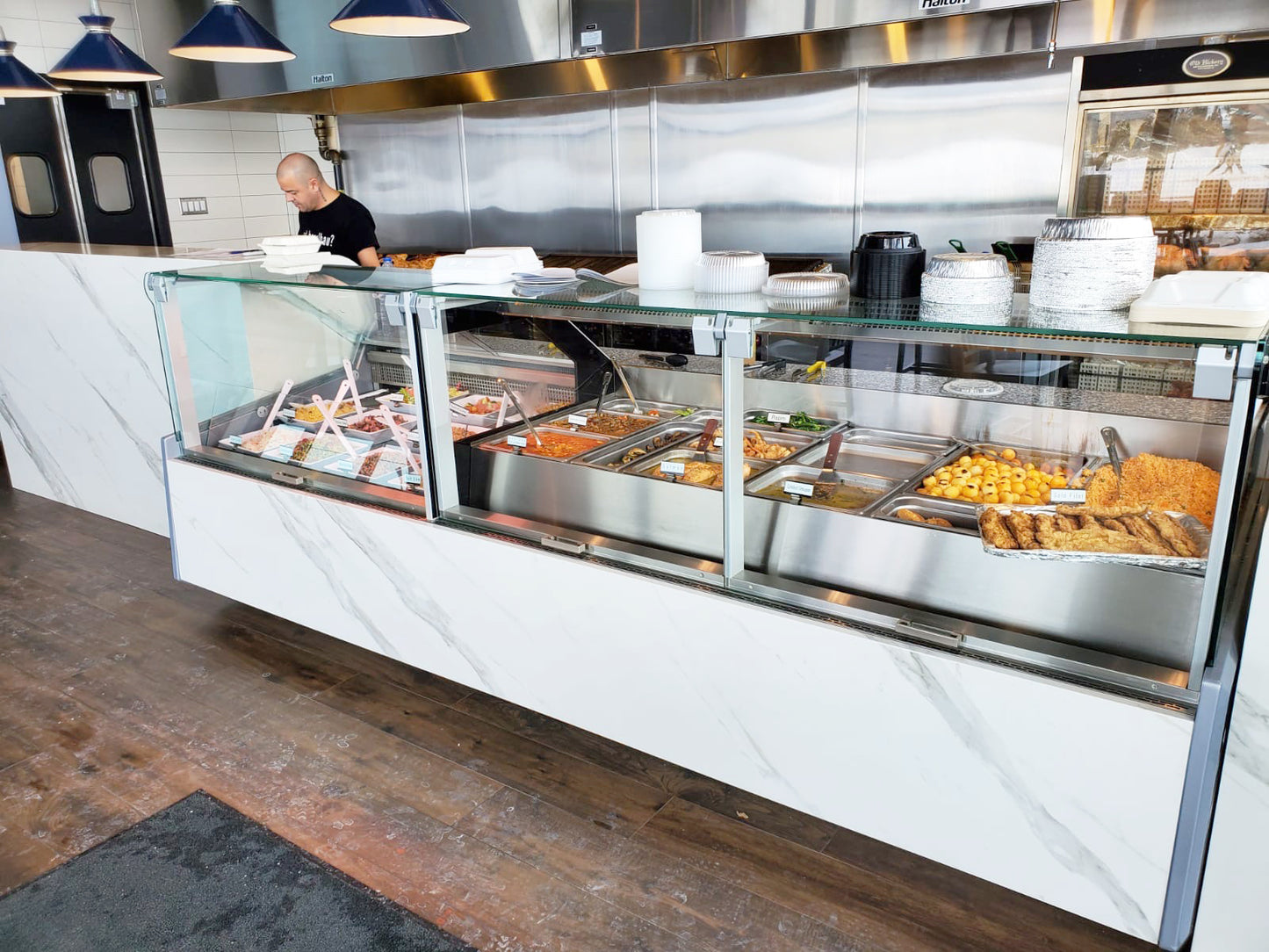 Deluxe Hot Food Showcase with Straight Lift-up Front Glass Panel