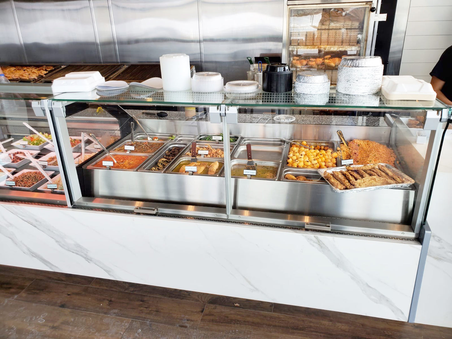 Deluxe Hot Food Showcase with Straight Lift-up Front Glass Panel