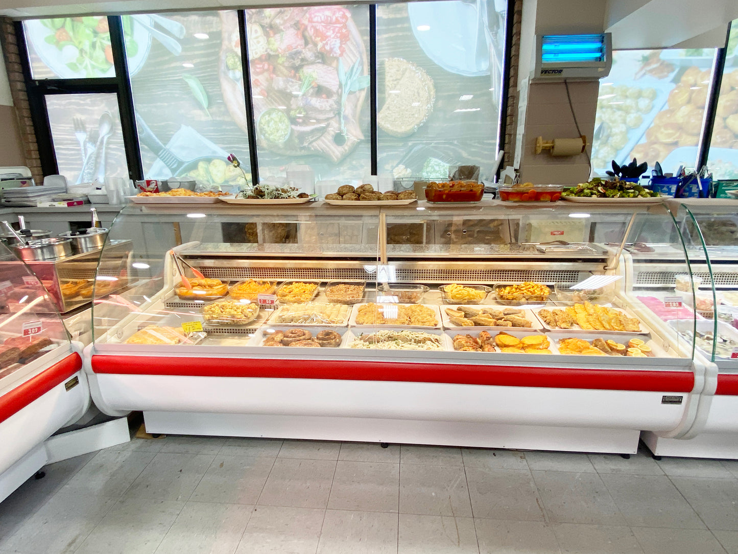 46"D Deli Meat Cheese & Salad Case, Curved Glass