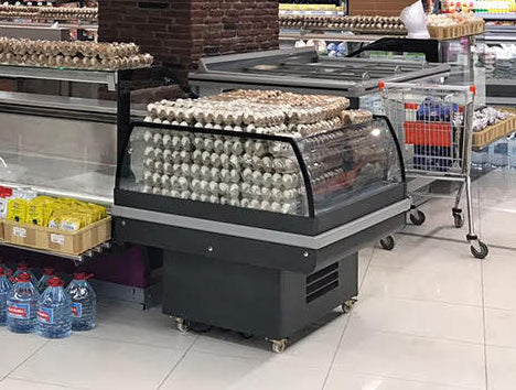 Self Contained Island Fridge Curved Glass