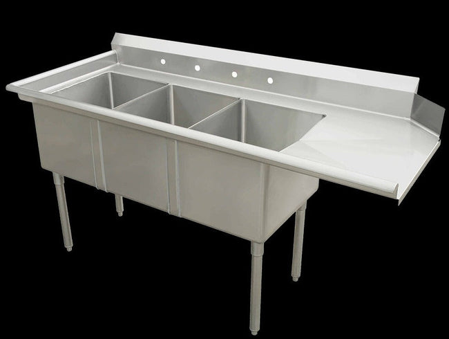 24" x 24" 2 COMPARTMENT DISHWASHER SINKS - RIGHT DRAINBOARD