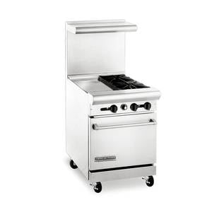 24" Wide Restaurant Range w/ 12" Griddle & 2 Burners