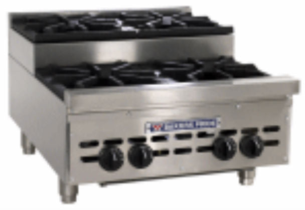 24" Heavy-Duty Countertop Gas Step-up Open Burner Range