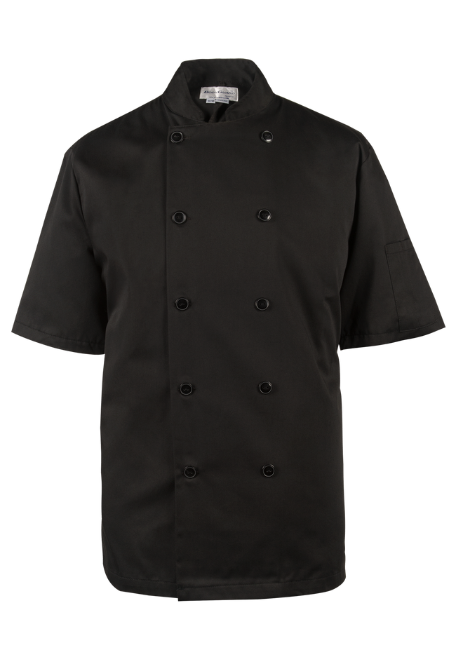 BG21820B-XS : Chef Jacket, Back Mesh, Short Sleeve, Black