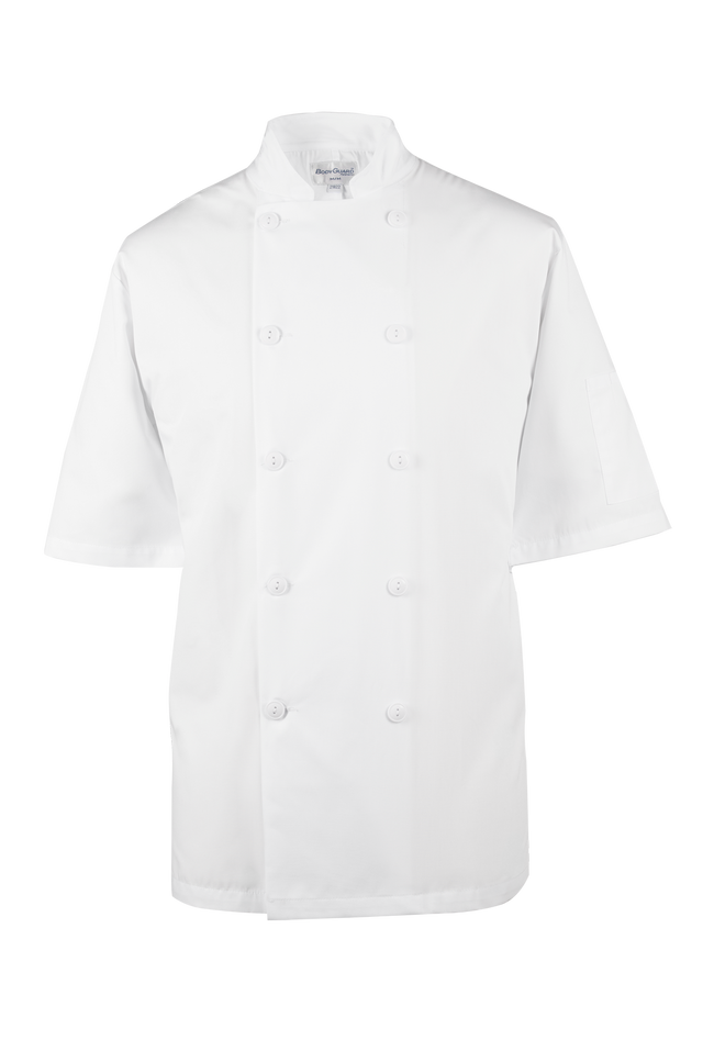 BG21820W-XS : Chef Jacket, Back Mesh, Short Sleeve, White