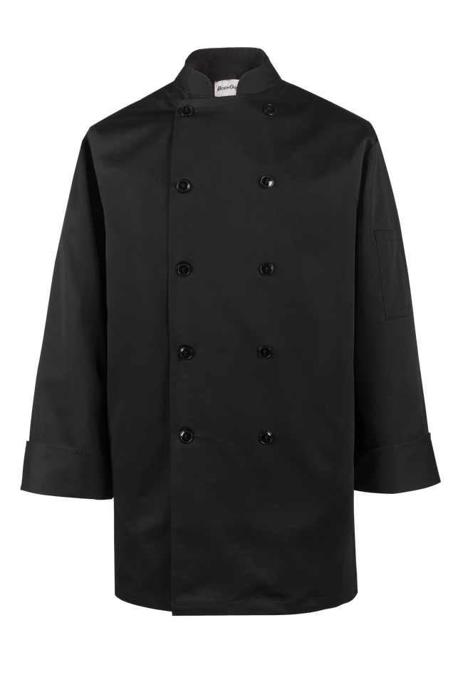 BG21821B-XS : Chef Jacket, Back Mesh, Long Sleeve, Black