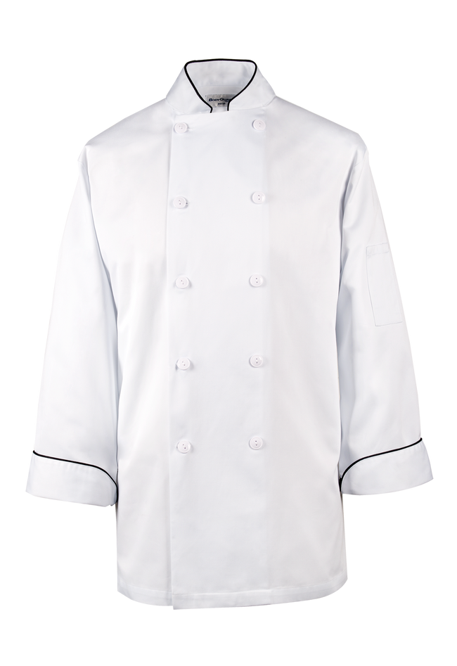 BG21821W-XS : Chef Jacket, Back Mesh, Long Sleeve, White