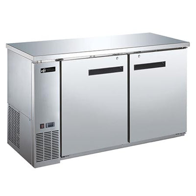 60" Back Bar Solid Door Coolers (Stainless Steel)