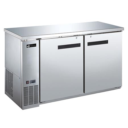 60" Back Bar Solid Door Coolers (Stainless Steel)