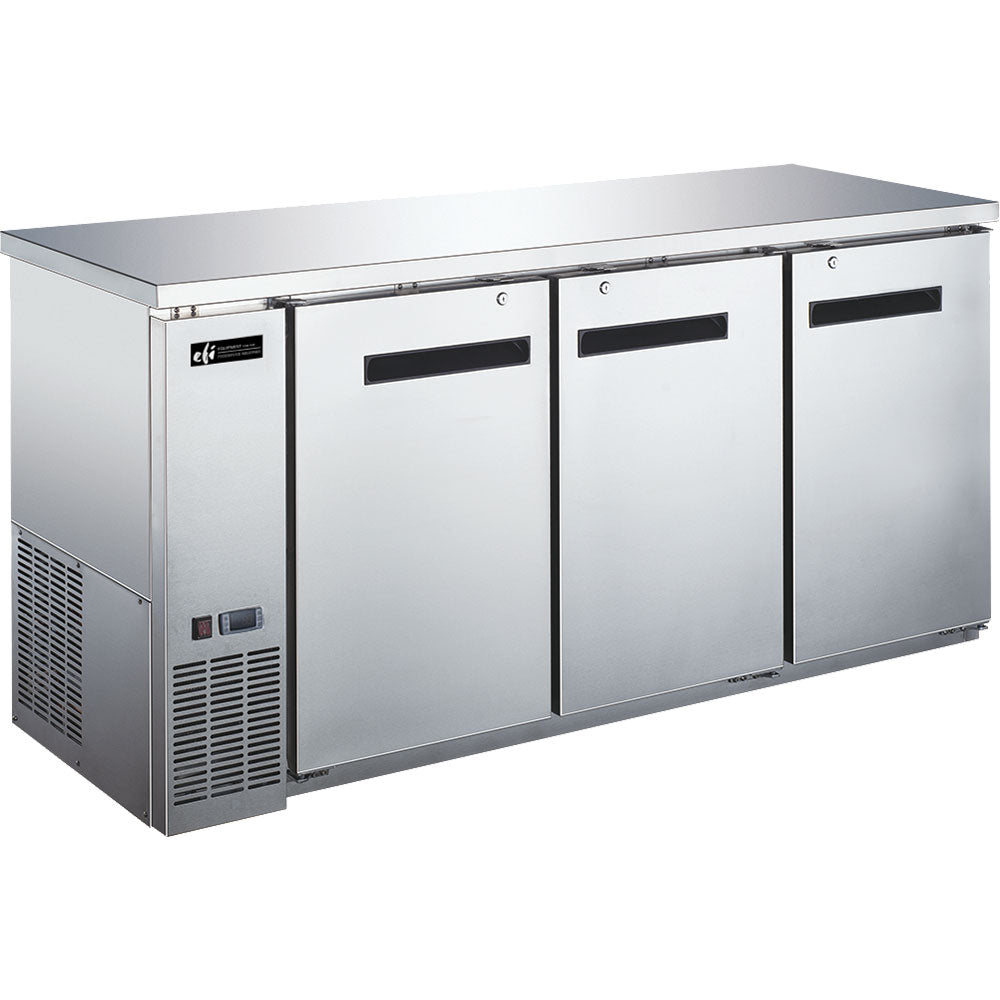 72" Back Bar Solid Door Coolers (Stainless Steel)