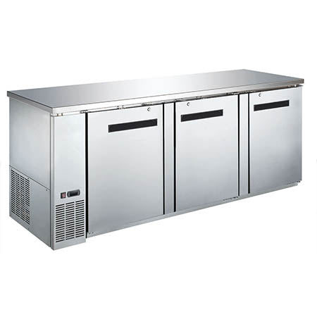 90" Back Bar Solid Door Coolers (Stainless Steel)