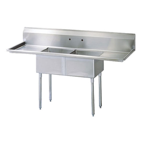 18" x 18" 2 COMPARTMENT CORNER DRAIN SINKS  - Left & Right Drainboards