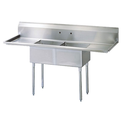 24" x 24" 2 COMPARTMENT CORNER DRAIN SINKS  - Left & Right Drainboards