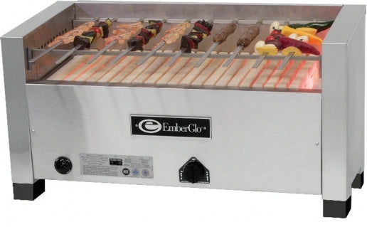 26" Counter-top Open Hearth Open Front Gas Broiler - Kabob