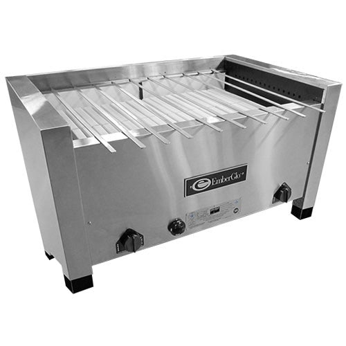 36" Counter-top Open Hearth Mild Closed Front Gas Broiler - Kabob
