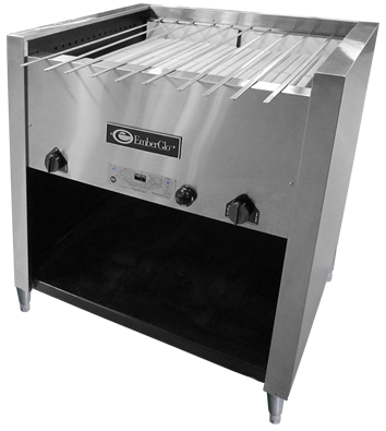 36" Open Hearth Mild Closed Front Gas Broiler - Kabob