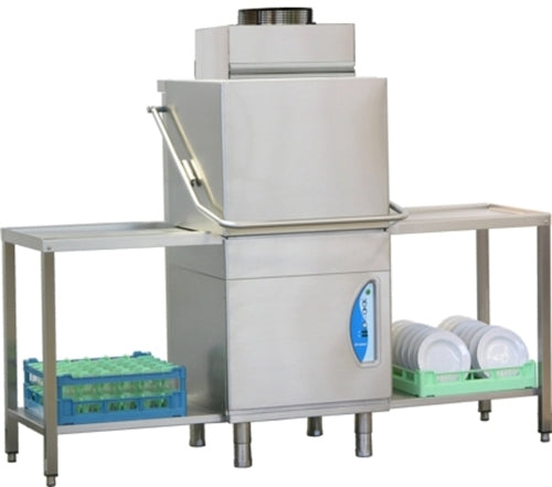 Pass-Through Dishwasher with Steam Condenser