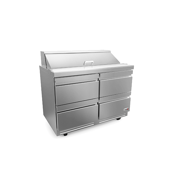 48" Salad Table w/ 12 Pans & 4 Drawers