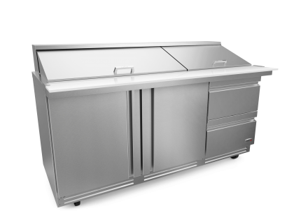 72" Mega Top Table w/ 30 Pans & 2 Drawers