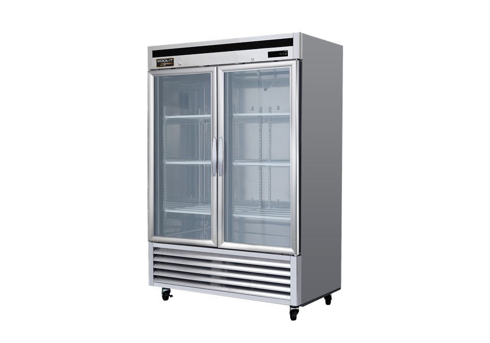 2 Door Upright Bottom Mount Refrigerator With Glass Door
