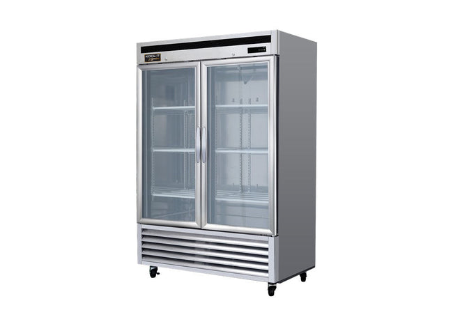 2 Door Upright Bottom Mount Refrigerator With Glass Door