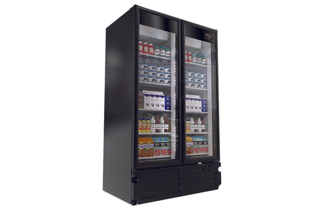 Black Merchandiser Refrigerator - 2 Doors