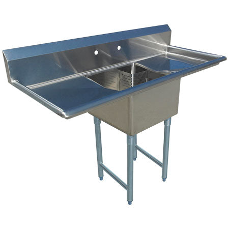 18" x 21" 1 COMPARTMENT CORNER DRAIN SINK - Left & Right Drainboards