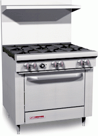 6 Burners Range with Oven