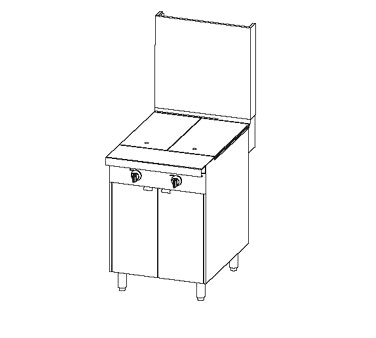 24" Sectional Range with Uniform Hot Top (Cabinet Base)