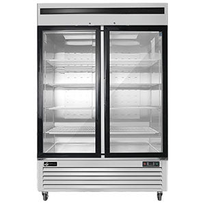 Bottom Mount Reach-in Glass Door Freezer - 2 Doors