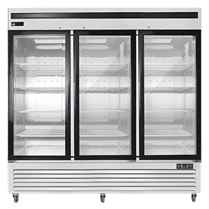 Bottom Mount Reach-in Glass Door Freezer - 3 Doors