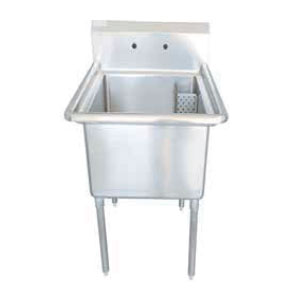 24" x 24" 1 COMPARTMENT CORNER DRAIN SINKS - No Drainboard