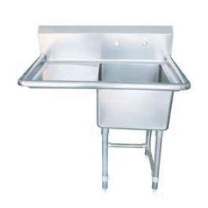 18" x 18" 1 COMPARTMENT CENTER DRAIN SINKS - Left Drainboard