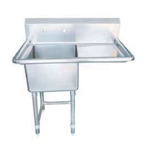 18" x 21" 1 COMPARTMENT CENTER DRAIN SINK - Right Drainboard