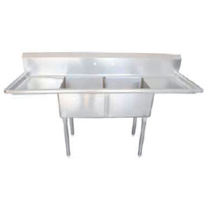 18" x 18" 2 COMPARTMENT CENTER DRAIN SINKS - Left & Right Drainboards