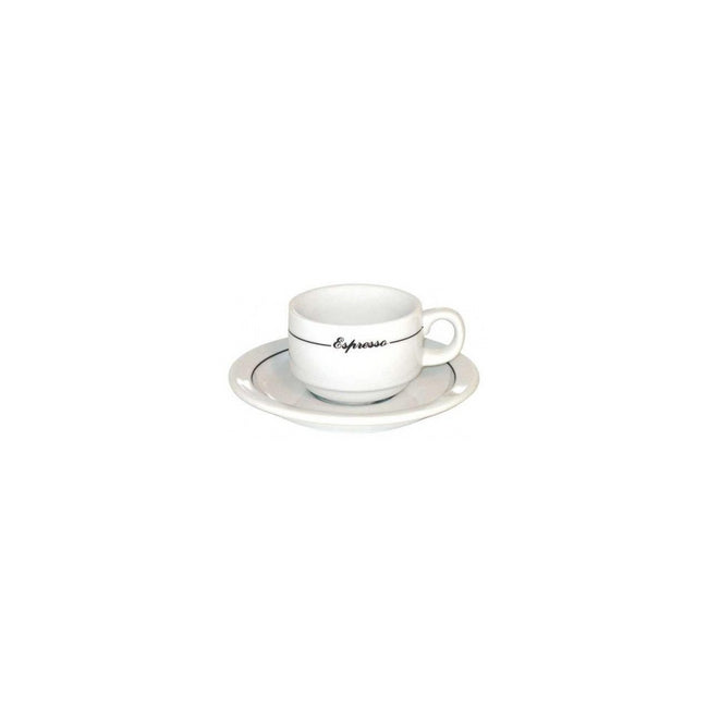 BLACK LINE CAPPUCCINO CUPS, ARMAND LEBEL, (6CUP & 6 SAUCERS)