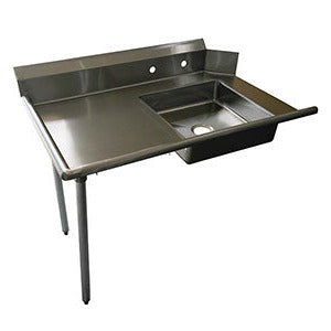 72" Left-Sided STAINLESS STEEL SOIL DISH TABLES
