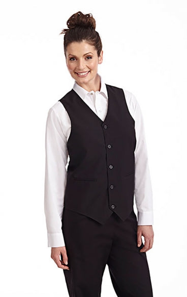 VE340-BL-52 : BLACK WAITRESS VEST
