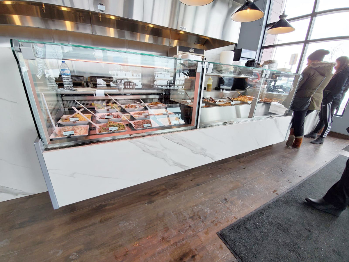 Food Showcase Types Deluxe Hot Food Showcase with Straight Lift-up Front Glass Panel ...