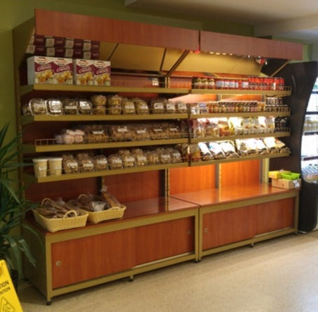 Bread Wall Shelf Unit with Storage Cabinet