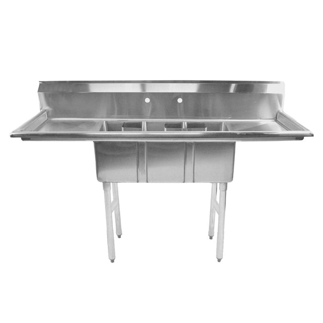 3 COMPARTMENT SPACE SAVER SINKS - LEFT & RIGHT DRAINBOARD