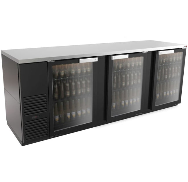 95" Refrigerated Back Bar Cooler w/ Glass Door