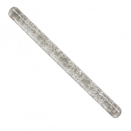 13" IMPRESSION ROLLING PIN, 1" DIA, FLOATING HEARTS