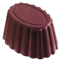 FLUTED OVAL, CHOCOLATE/CANDY P.C. MOLD/MOULD, (23 CAV) 1.37"x1"x0.75"