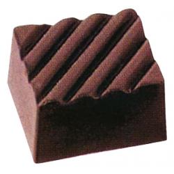 RIDGED RECTANGLE, P.C. CANDY MOLD/MOULD, (24 CAV.) 0.83"x 0.71"x 0.52"