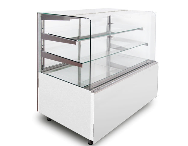 Cube Refrigerated Pastry Case, 2 Shelf, Openable Front Glass