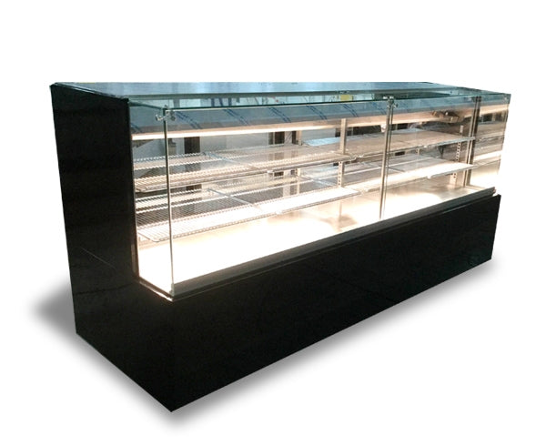 Refrigerated Pastry Case, Wire Shelf, Straight Glass
