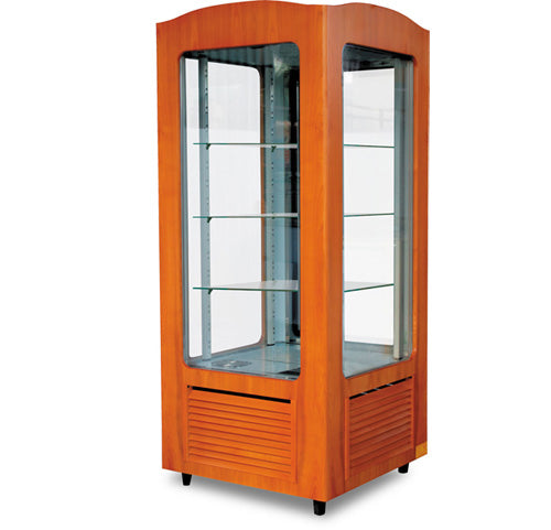 Vertical Refrigerated Pastry Case, Wood Finish