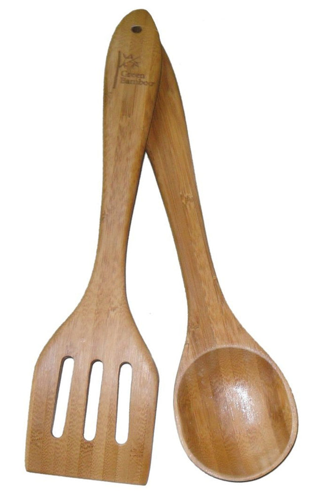 SALAD SERVING SET, GREEN BAMBOO, (2PC SET)